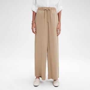 Women’s High Rise Wide Leg Pull On Pants - A New Day, Khaki Color